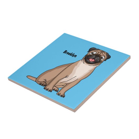 Grappig vrolijke foto van de cartoon tegeltje (Zijkant)