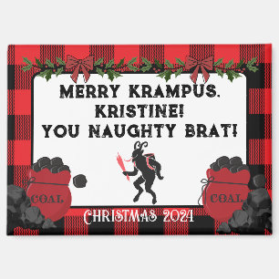 Grappig vrolijke Krampus gepersonaliseerde kerst Magneet