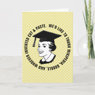 Grappig Vrouw Afstuderen Ouderlijke Dankbaarheid C Kaart
