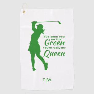 Grappig Vrouw Golfquote Je bent mijn Queen Golfhanddoek