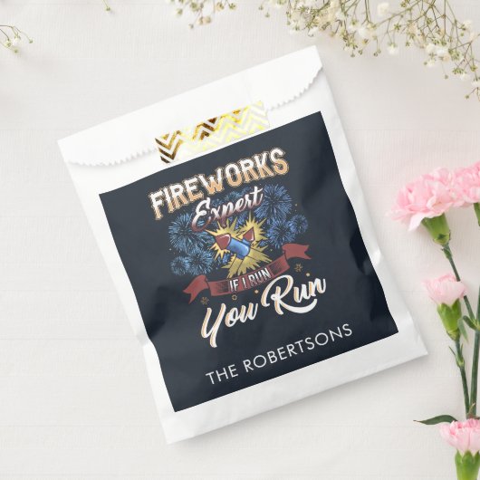 Grappig vuurwerk expert run als ik 4 juli loop bedankzakje (Gezegeld)