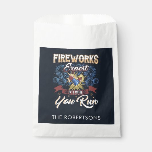 Grappig vuurwerk expert run als ik 4 juli loop bedankzakje (Voorkant)