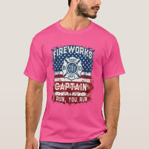 Grappig VUURWERK KAPITEIN Veiligheid Directeur Pyr T-shirt