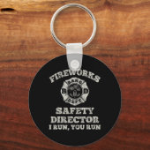 Grappig vuurwerk veiligheidsdirecteur brandweer Am Sleutelhanger (Voorkant)