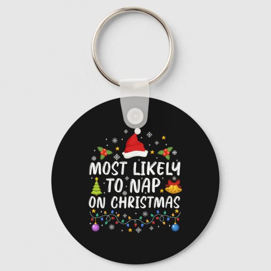 Grappig, waarschijnlijk om te dutten op Kerstmis F Sleutelhanger (Voorkant)