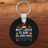 Grappig, waarschijnlijk om te dutten op Kerstmis F Sleutelhanger (Voorkant)