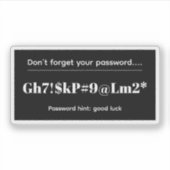 Grappig Wachtwoord Sticker (Voorkant)