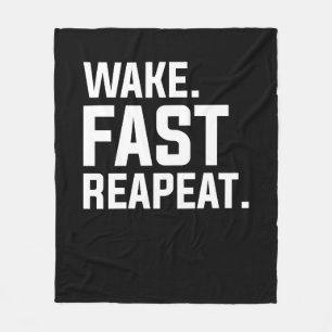 Grappig Wake Fast Herhaal Graphic Sarcastisch Fleece Deken