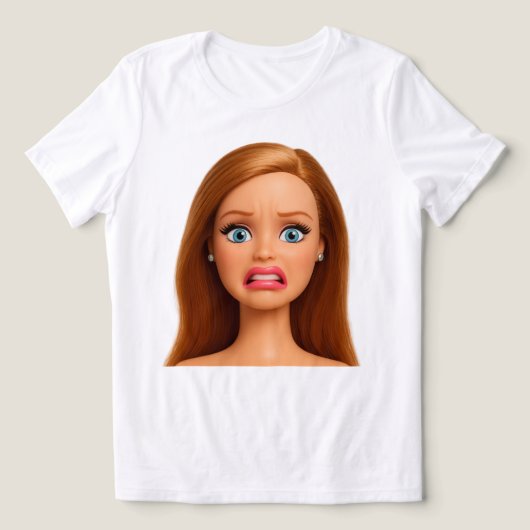 Grappig Walgelijk Doll gezicht Meme Tri-Blend Shirt (Design voorkant)
