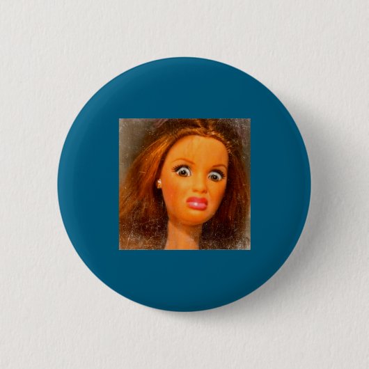Grappig Walgelijk Poppengezicht Meme  Ronde Button 5,7 Cm (Voorkant)