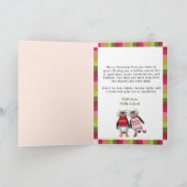 Grappig wandelen rond de kerstboom kaart (Binnen)