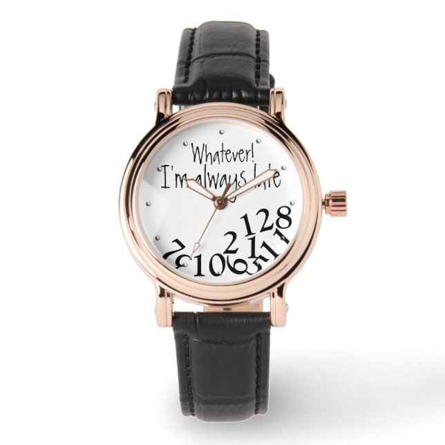Grappig wat altijd late getallen aankijken horloge (Voorkant)