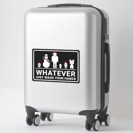 Grappig wat dan ook, was alsjeblieft je handen tek sticker (Koffer)