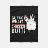 Grappig, wat denk je van Chicken Butt! White Desig Fleece Deken (Voorkant)