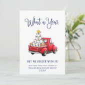 Grappig Wat een Jaar Kerst Bedrijf Feestdagenkaart (Staand voorkant)