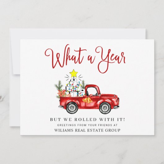 Grappig Wat een Jaar Kerst Bedrijfs- Feestdagenkaart (Voorkant)