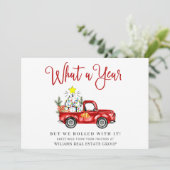 Grappig Wat een Jaar Kerst Bedrijfs- Feestdagenkaart (Staand voorkant)