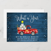 Grappig wat een jaar kerstbedrijf feestdagenkaart (Voorkant / Achterkant)