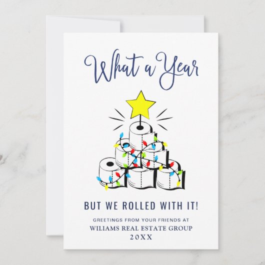 Grappig wat een jaar kerstbedrijf feestdagenkaart (Voorkant)