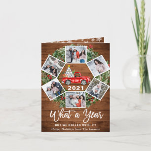Grappig wat een jaar kerstrood vrachtwagen 6 PHOTO Feestdagen Kaart