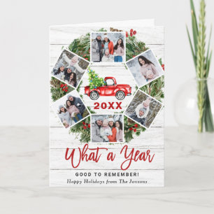 Grappig wat een jaar kerstrood vrachtwagen 6 PHOTO Feestdagen Kaart