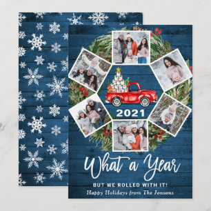 Grappig wat een jaar kerstrood vrachtwagen 6 PHOTO Feestdagenkaart