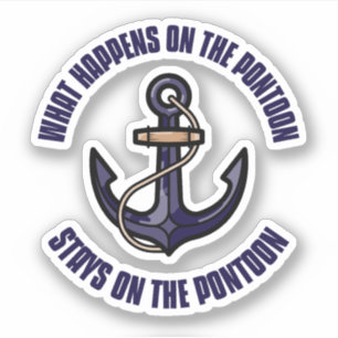 Grappig wat er gebeurt op de ponton vakantie reis sticker