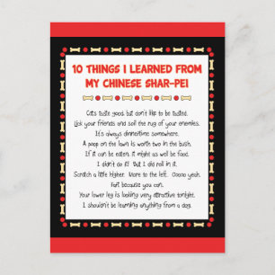Grappig wat ik geleerd heb van mijn Chinese Shar-P Briefkaart