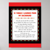 Grappig wat ik geleerd heb van mijn Dachshund Poster (Voorkant)