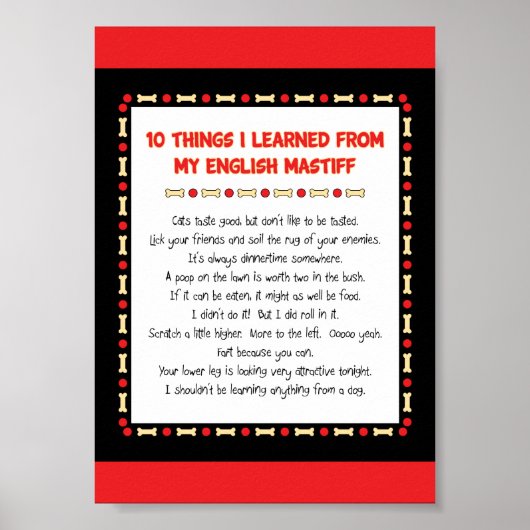 Grappig wat ik geleerd heb van mijn Engelse Mastif Poster (Voorkant)