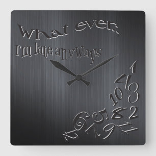 Grappig wat ik ook ben, laat, donker geborsteld me vierkante klok