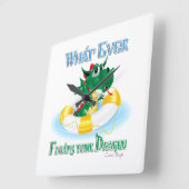 Grappig wat je draak ook drijft vierkante klok (Hoek)