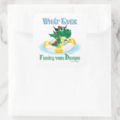 Grappig wat je draak ook drijft vierkante sticker (Tas)