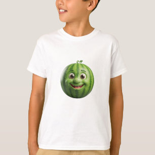Grappig Watermeloen Gezicht Cartoon Kunst T-shirt