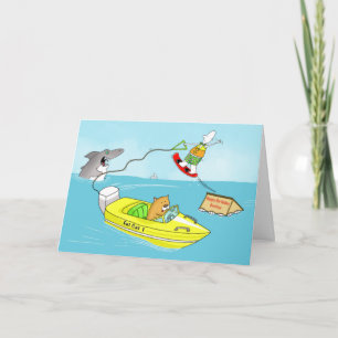 Grappig waterskiën gelukkige verjaardag broeder ka kaart
