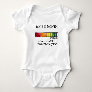 Grappig Waterverf Baby Mijlpaal Body |11 Maand Romper
