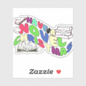 Grappig Wavy-teksten lezen voor Bookish op Kerstmi Sticker (Vel)