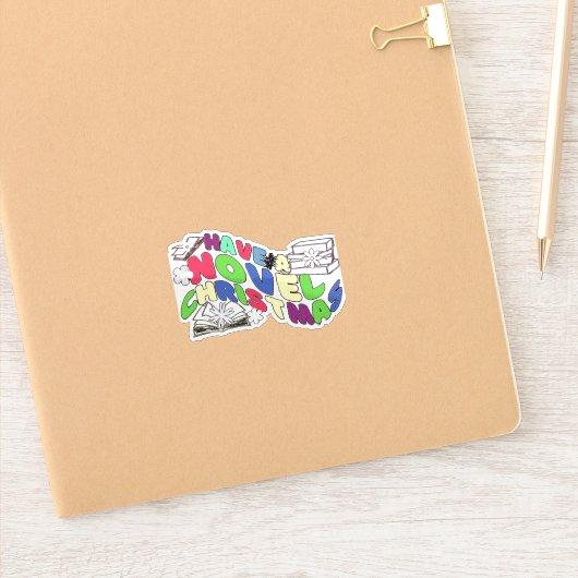 Grappig Wavy-teksten lezen voor Bookish op Kerstmi Sticker (Notitieboek)