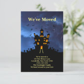 Grappig, we hebben Spooky Black Haunted House verp Informatiekaartje (Staand voorkant)