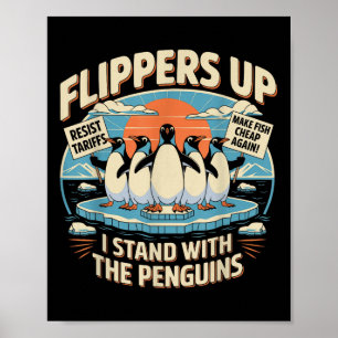 grappig weerstaan pinguïns protest tegen tarieven poster