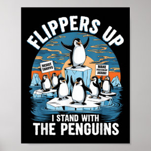 grappig weerstaan pinguïns protest tegen tarieven poster