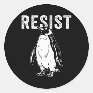 Grappig weerstaan pinguïns tegen tarieven pinguïns ronde sticker