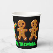 Grappig Wees Anders Breek de Mold Gingerbread Mann Papieren Bekers (Achterkant)