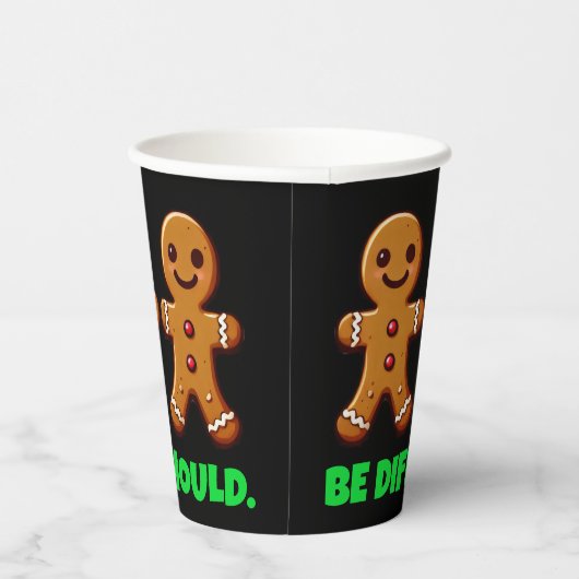 Grappig Wees Anders Breek de Mold Gingerbread Mann Papieren Bekers (Rechts)