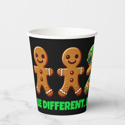 Grappig Wees Anders Breek de Mold Gingerbread Mann Papieren Bekers (Voorkant)