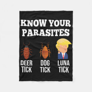 Grappig Weet Uw Parasieten Anti Trump Tick 2024 El Fleece Deken