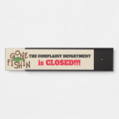 Grappig weg vissen baas deur bord deurbordje (Voorkant)