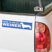 Grappig Weiner Dog (Dachshund) Quote Bumpersticker (Op Truck)