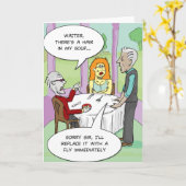 Grappig Wenskaart - Haar in mijn soep Kaart (Gele Bloem)