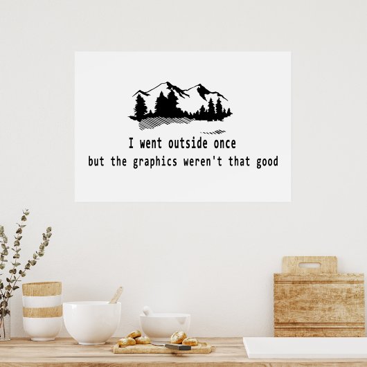 Grappig Went-extern, ooit grafisch computergaming Poster (Keuken)